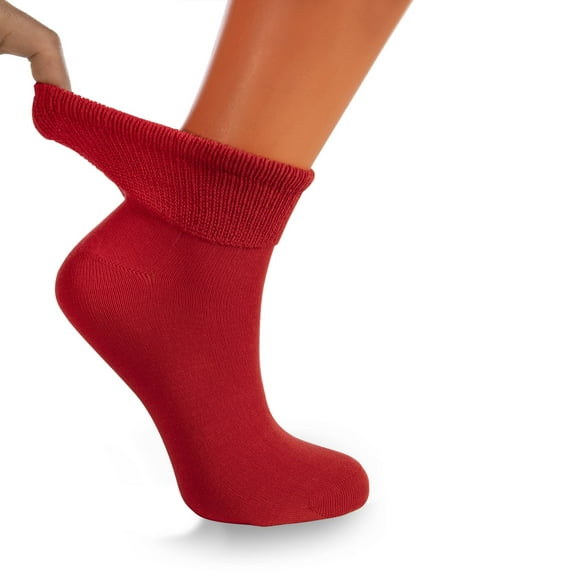 Breathable Comfort Ankle Socks - 3 Pairs Non-Binding Cotton Blend Socks for Sensitive Feet (Fits Shoe Size 9-11)