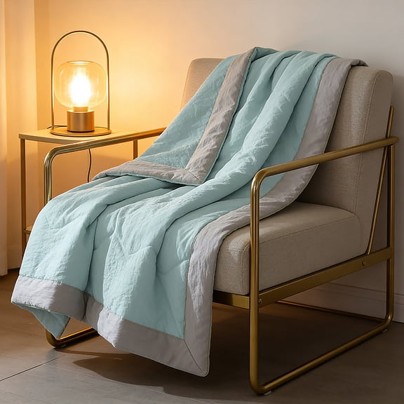 InsCrazy Breathable Comforter Washable Summer Quilt Solid Color Lightweight Soft For Student Dormitory Use Cooling Bedding