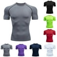 thumbnail image 1 of Breathable Compression Shirts for Men Athletic Quick Dry Base Layer Running Cycling T Shirt Training Workout Tops Grey XXL, 1 of 4