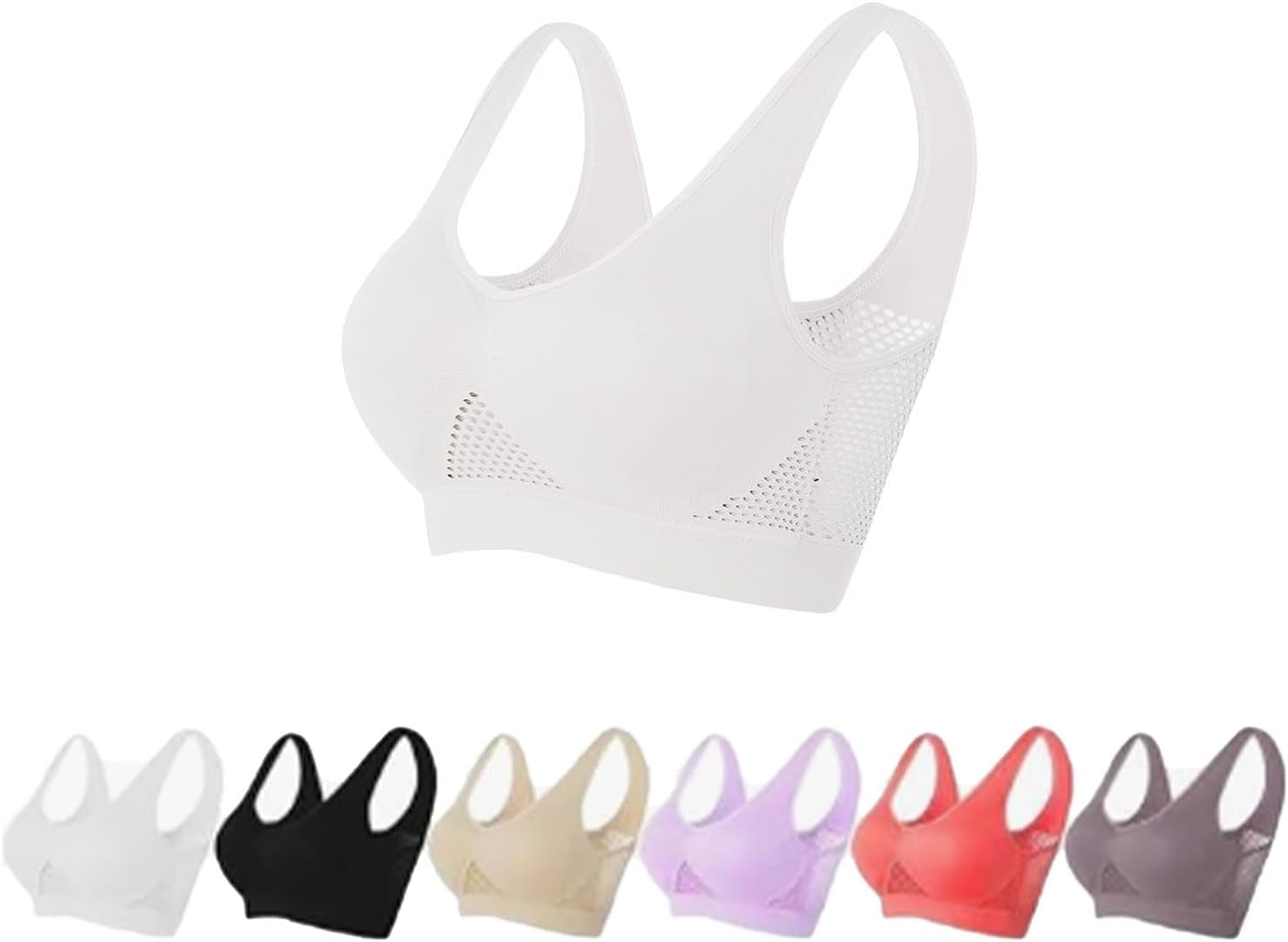 Breathable Cool Lift Up Air Bra Women Seamless Highs Support Mesh