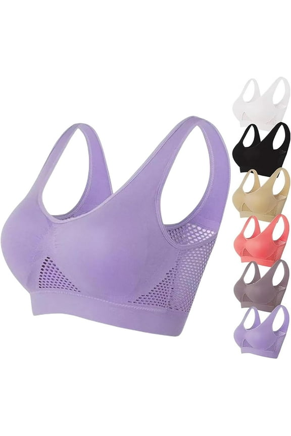 Breathable Cool Liftup Air Bra, 2024 New Large Size Air Bra Breathable and Comfortable Mesh Sports Bra for Women
