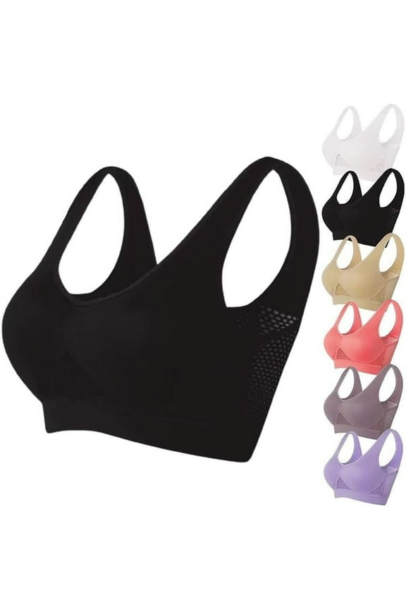 Breathable Cool Liftup Air Bra, 2024 New Large Size Air Bra Breathable and Comfortable Mesh Sports Bra for Women