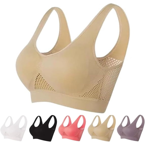 Breathable Cool Liftup Air Bra, 2024 New Upgrade Full Support Sports Bra Large Size Lift Up Air Bra for Women