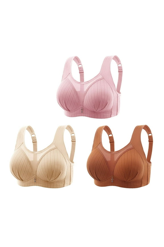 Breathable Cool Liftup Air Bra, 3 Pack Full Coverage Sports Bras Comfort Push-Up Padded Smoothing Wirefree Bra for Women