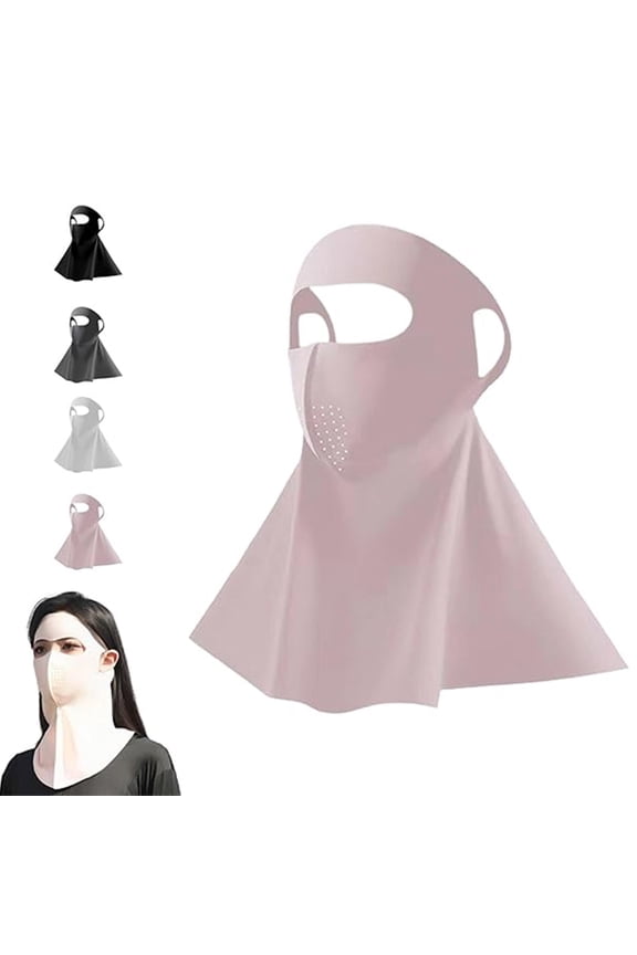 Breathable & Cooling Full Face Sun Mask with Neck Cover, Women's Summer 3D Face Mask, For Cycling, Running, Fishing(D)