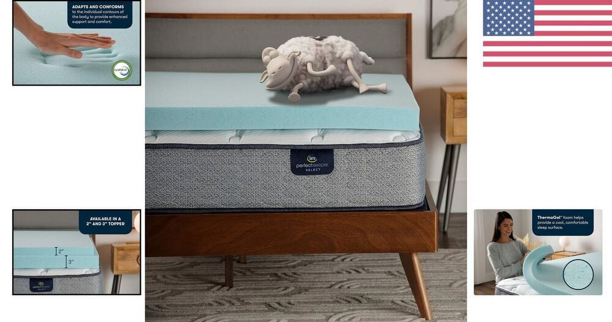 Breathable Cooling Memory Foam Mattress Topper 3 Inch King Size