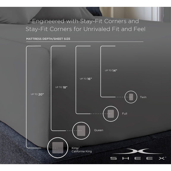 Breathable Cooling Sheet Set, Performance Bedding with Deep Pocket Fitted Sheet, Flat Sheet, 2 Pillowcases, Full, Graphite