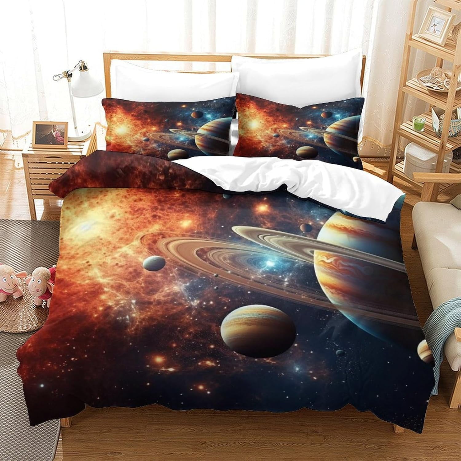 Breathable Cosmic Skies Duvet Cover Set, Sleeping Aid