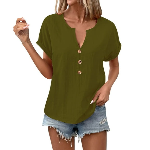 Breathable Cotton Blend Shirt Dress Office-To-Weekend Loose Fit Tunic with Roll-Up Sleeves, Capsule Wardrobe Staple for Spring Summer Layering, Mint Green Womens Short Sleeve Tops V Neck Casual