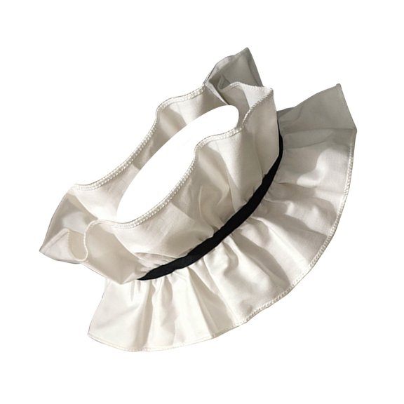 Breathable Cotton Detachable Faux Collar With Ruffled Design Ties Up Neck Ruff For Halloween Parties And Wedding Outfits