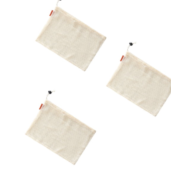 Breathable Cotton Drawstring Storage Bags Assorted Sizes For Freshness Produce Kitchen Organization Sustainable