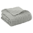 thumbnail image 1 of Breathable Cotton Muslin Throw Blanket, Temperature Regulating Ultra Soft Skin Friendly Cover, Wrinkle Resistant Washable Blanket for Sofa Bed Travel Adult Daily Rest Use, 1 of 9