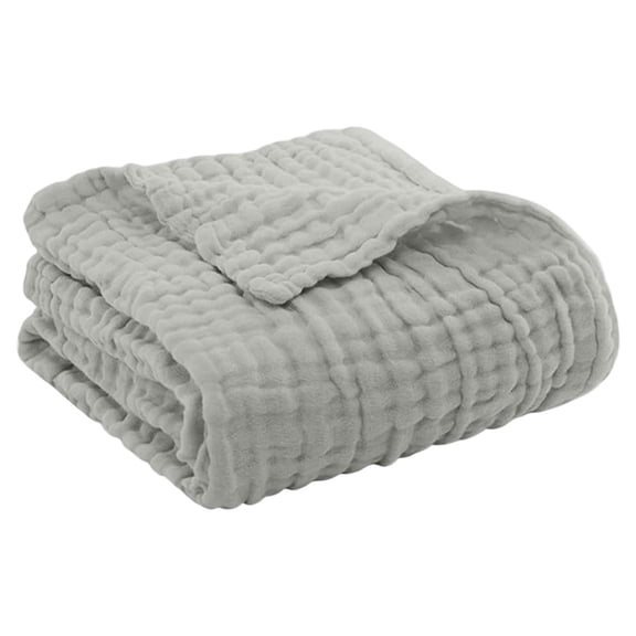 Breathable Cotton Muslin Throw Blanket, Temperature Regulating Ultra Soft Skin Friendly Cover, Wrinkle Resistant Washable Blanket for Sofa Bed Travel Adult Daily Rest Use