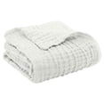 thumbnail image 1 of Breathable Cotton Muslin Throw Blanket, Temperature Regulating Ultra Soft Skin Friendly Cover, Wrinkle Resistant Washable Blanket for Sofa Bed Travel Adult Daily Rest Use, 1 of 9