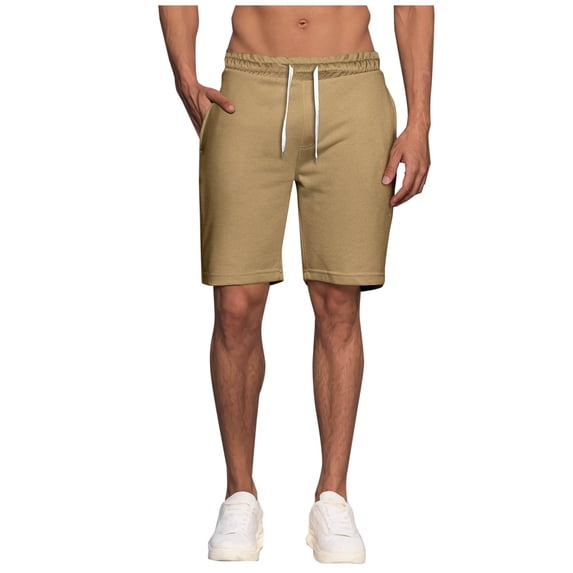 Breathable Cotton Sweat Shorts - High Waist & Knee-Length Design | Men's Workout Shorts for Walking, Yoga & Lounge