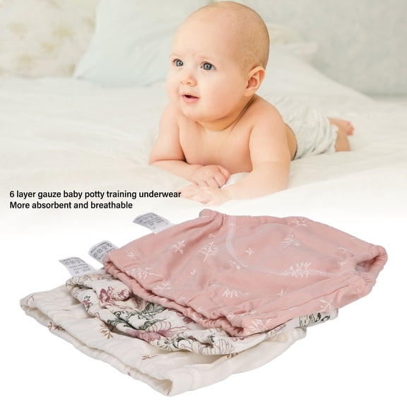 Breathable Cotton Training Pants, 6 Layer Gauze, Leakproof, Absorbent For Nighttime Use