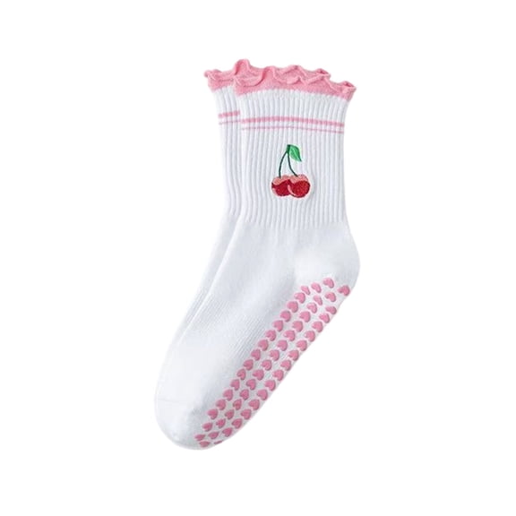 Breathable Cotton Workout Socks with Grips for Pilates, Yoga, Running & Home Fitness