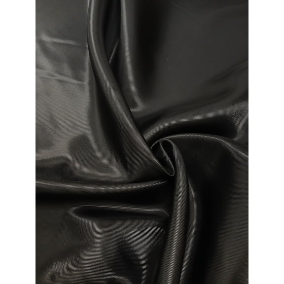 Breathable Cuprammonium Rayon Lining 60" Wide Twill-Weave Black Solid Fabric by the Yard (7901R-1J-black)