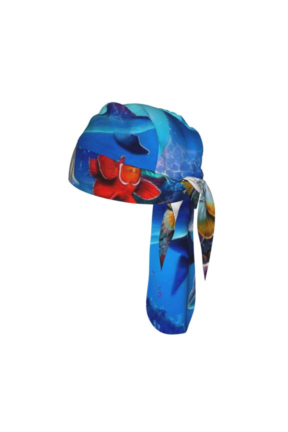 Breathable Cycling Cap Mesh Skull Cap Sweatband Adjustable Unisex Headwrap for Outdoor Activities, Dolphins Rainbow Dolphin