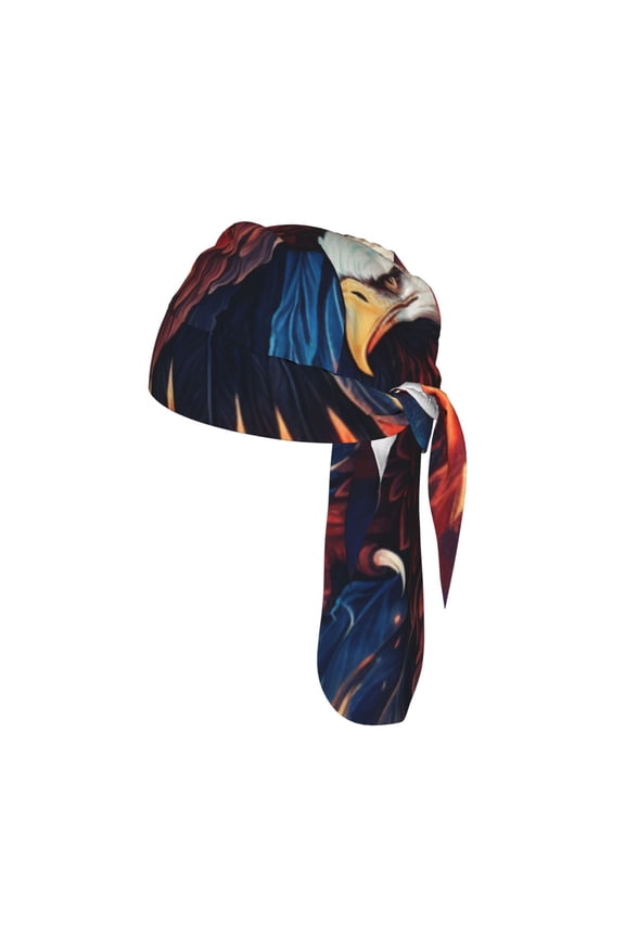 Breathable Cycling Cap Mesh Skull Cap Sweatband Adjustable Unisex Headwrap for Outdoor Activities, Flaming Eagle Fire Art