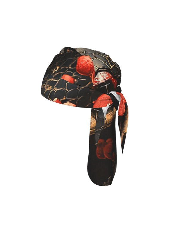 Breathable Cycling Cap Mesh Skull Cap Sweatband Adjustable Unisex Headwrap for Outdoor Activities, Snake Painting Vintage