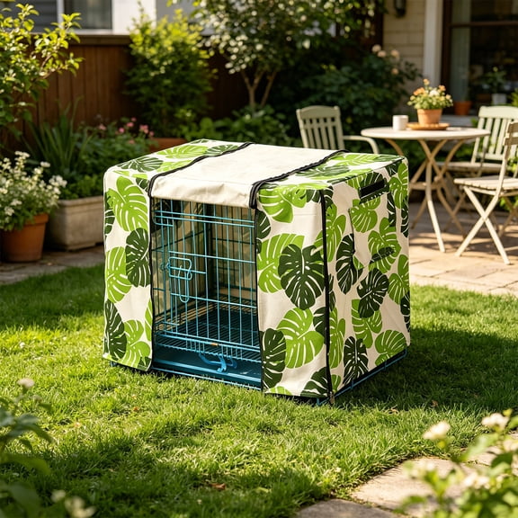 Breathable Dog Crate Cover with Mesh Windows (Excluding the bracket) Shade Windproof Pet Cage Cover for Indoor Outdoor Use, Zipper Door Cover for Dogs Cats Crates