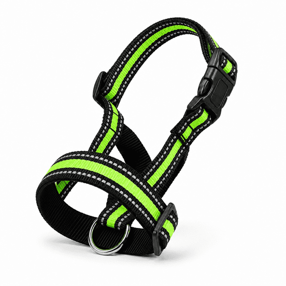 Breathable Dog Muzzle & No-Pull Head Collar - Soft Snout Halter for Training, Biting & Chewing - Allows Drinking & Panting - Escape-Proof with Reflective Straps