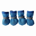 thumbnail image 1 of Breathable Dog Shoes with Mesh & PU, Non-Slip & Easy to Put On with Magic Tape - 4pcs Blue Pet Foot Covers for Small Dogs, Indoor & Outdoor Use - Size M, 1 of 5