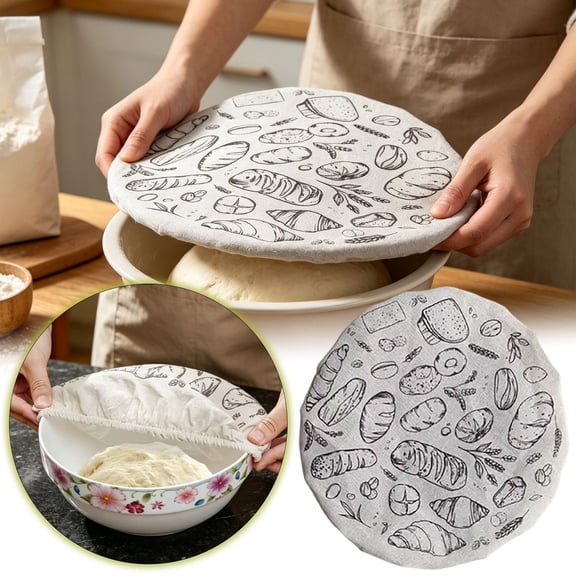 Breathable Dough Proofing Cover 8.7" Cloth Bread Fermentation Lid Airtight Reusable Bowl Cover for Kitchen Baking Dough Rising A