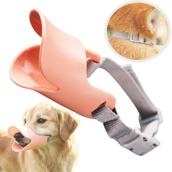 Breathable Duck Shaped Dog Mouth Muzzle, Flexible Adjustable Soft Pet Muzzle for Small Medium Dogs Walking Grooming
