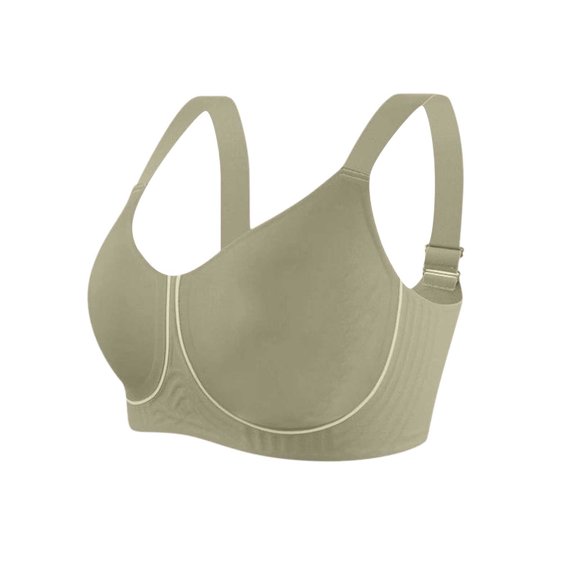 Breathable Everyday Bras - Women's Solid Color Sling Seamless Bra with Removable Pads Everyday Bras Army Green M