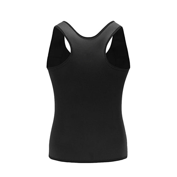 Breathable Fabric Compression Undershirt Mens Sports Sleeveless Shaper Vest Zipper Sweating