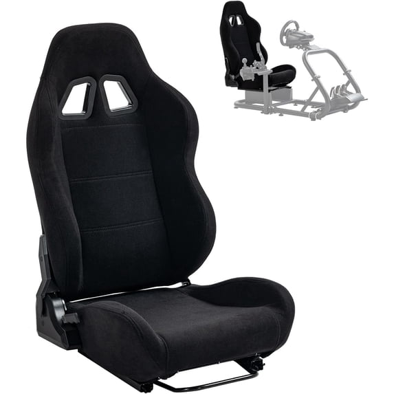 Breathable Fabric Racing Simulator Seat, Adjustable Reclining Gaming Seat with Double Locking Slides