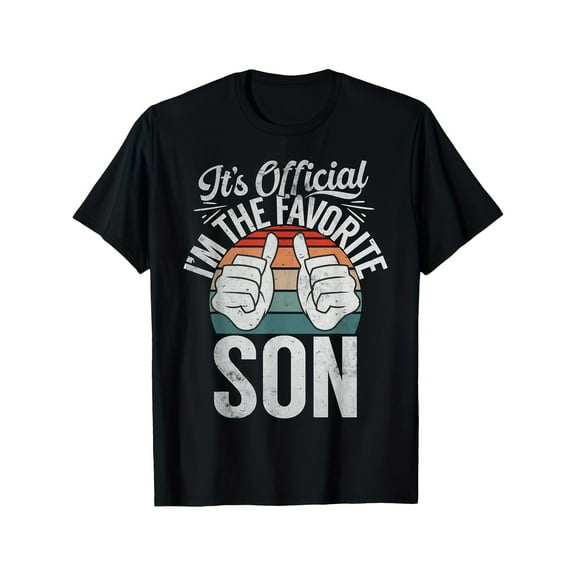 [Breathable Favorite Son Tee] Comfortable Breathable Favorite Son Printed T-shirt - Casual Short Sleeve, Daily Wear, All Season, Black, Men 220g