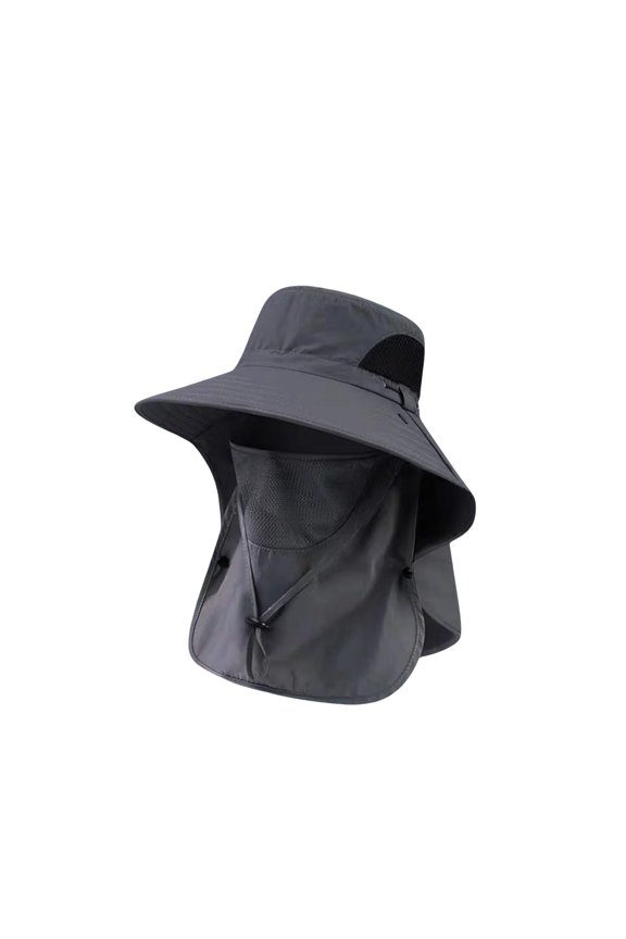 Breathable Fisherman Hat With Detachable Face Mask, Upf 50+ Sun Protection, Men'S Hiking Hat, Full-Coverage Design, Wide Brim & Lightweight Material