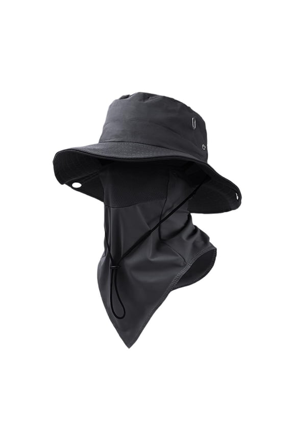 Breathable Fisherman Hat With Detachable Face Shield Wide Brim UPF Sun Protection Quick Dry Mesh For Fishing Hiking Camping