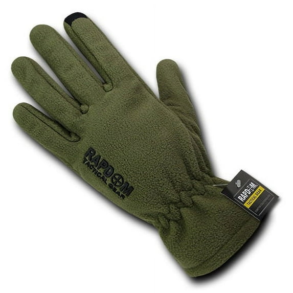 Breathable Fleece Gloves, Olive D, S