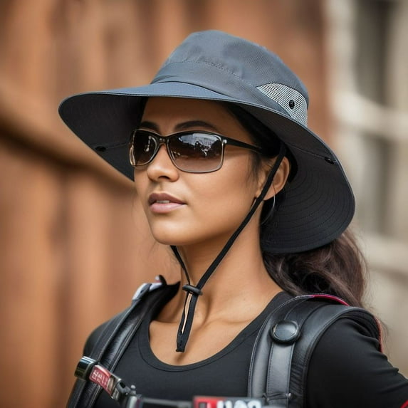 Breathable Foldable Sun Hat For Women Fishing Hat Hat with Neck Cover Rolling Stripe Hat Gravely Hat Low Profile Cowboy Hat Sub Visor Rude Hat Open Hats for Women Head Visors Gardening Hats for Women