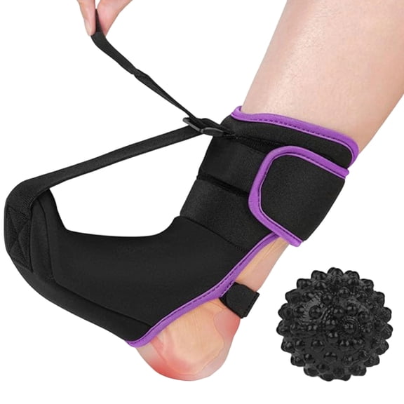 3. Breathable Plantar Night Splint with Massage Roller, Adjustable Heel Spurs Relief & Cushioned