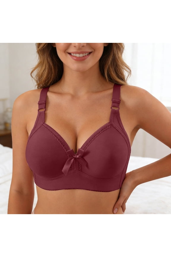 Breathable Full Coverage Wire-Free Support Bra with Wide Back Band and Secure Back Closure for Daily Comfort and All-Season Wear, 40,
