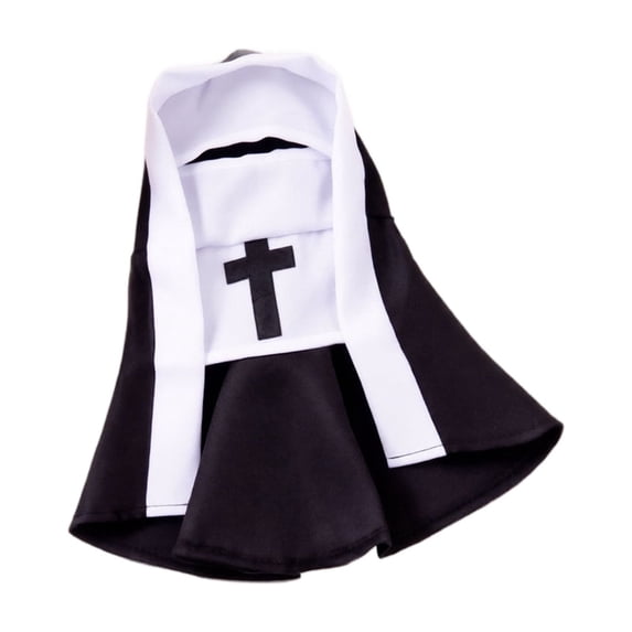 Breathable Funny Pet Costume Nun Outfit, Lightweight Small Medium Cat Dog Apparel for Photos Parties Dress-Up
