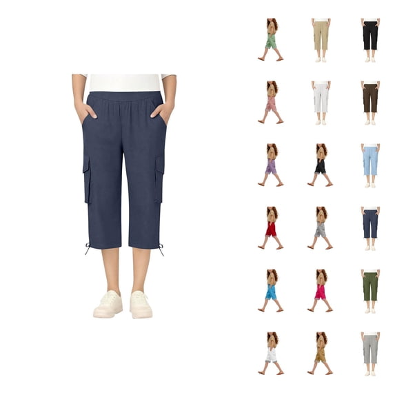 Breathable Girls Cargo Pants Casual Comfortable Summer Fashion Trousers For Toddler Kids