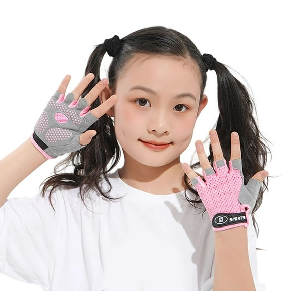 Breathable Half Finger Gloves Shock Absorbent Palms Protections For Children Skateboarding Scooter Sports Lessons