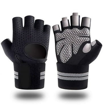 Breathable Half-Finger Workout Gloves with Wrist Support, Anti-Slip Grip for Weightlifting, Cycling, and Gym,S