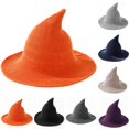 thumbnail image 1 of Breathable Halloween Pointed Wide Brim Witch Hat, Versatile Wizard Costume Accessory, Suitable for Halloween Parties, Festive Events and Holiday Outfits Saffron, 1 of 6