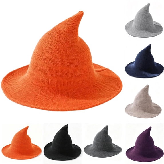 Breathable Halloween Pointed Wide Brim Witch Hat, Versatile Wizard Costume Accessory, Suitable for Halloween Parties, Festive Events and Holiday Outfits Saffron