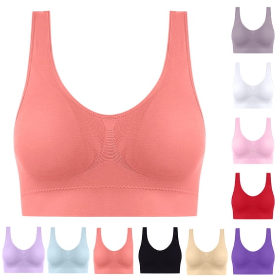 Breathable High Impact Sports Bras for Women Wireless Push Up Summer Yoga Workout Cooling Mesh Supprotive Comfy Bra,Watermelon Red,46