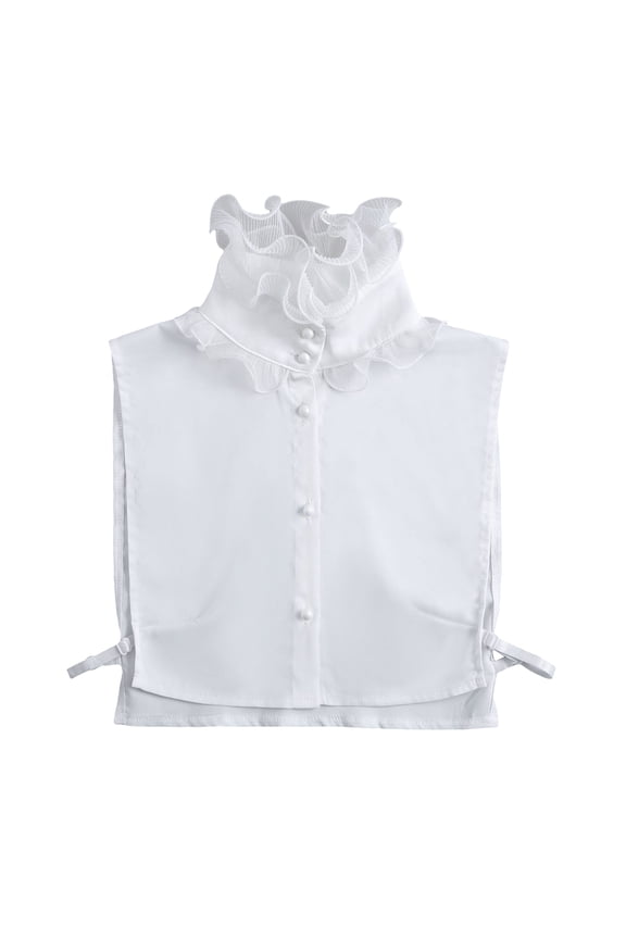 Breathable High Neck Detachable Collar with Ruffle Neck For Women Dress Shirt Formal Event Comfortable Decorative Collar