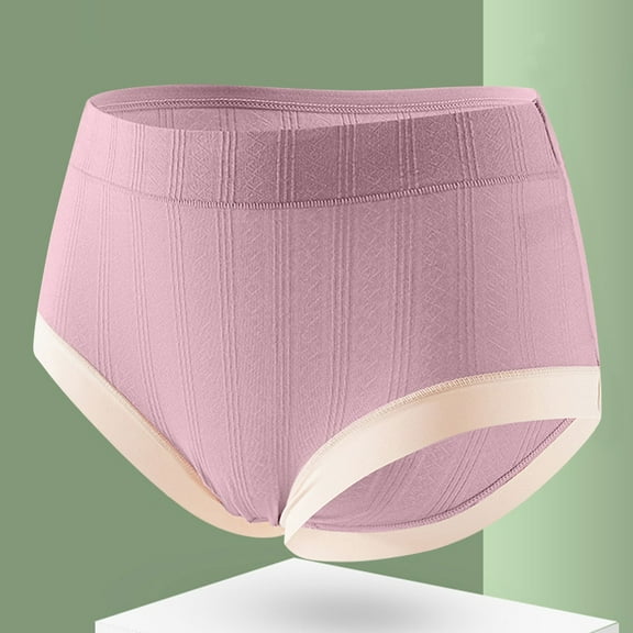 Breathable High Waisted Lace Trim Triangle Panties for Women, Soft and Close Fitting Underwear for Daily Wear and Sleep