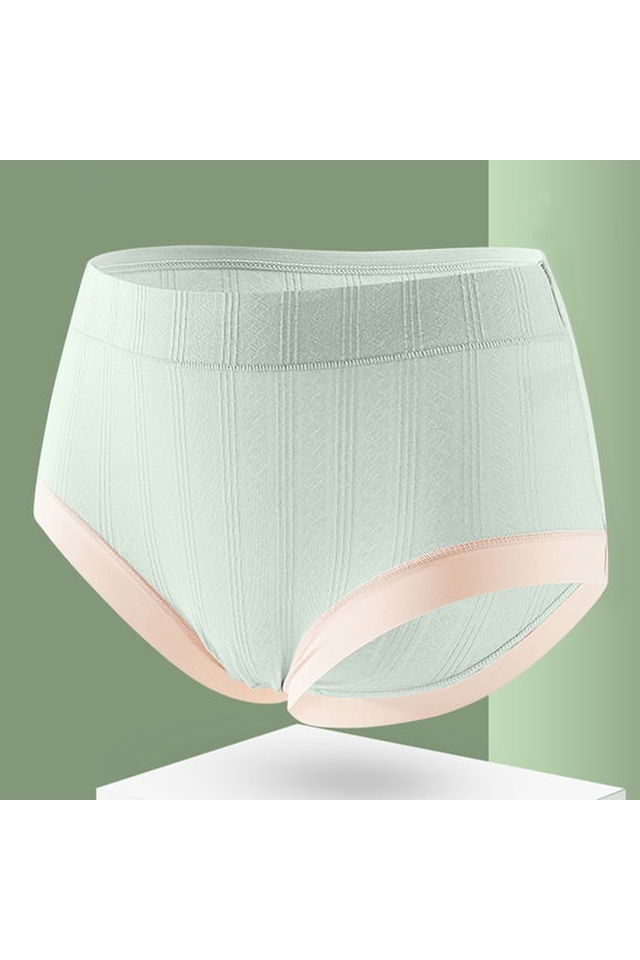 Breathable High Waisted Lace Trim Triangle Panties for Women, Soft and Close Fitting Underwear for Daily Wear and Sleep